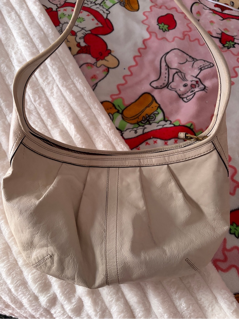 Coach Cream Leather Hobo Shoulder Bag